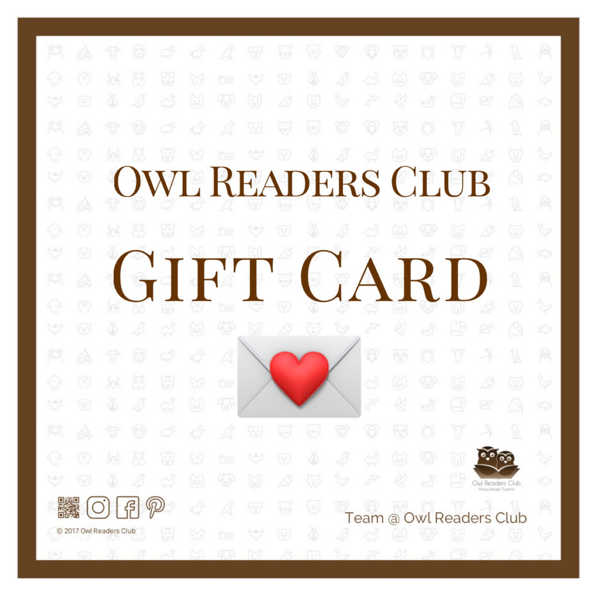 Owl Gift Card 💌 Owl Readers Club
